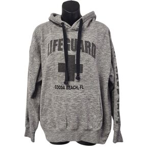 Official Lifeguard Hoodie Cocoa Beach FL Gray Large Popularity Products Designed